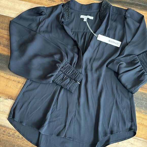 Chicos SZ 0 sparkle, long sleeve Top - Picture 7 of 10